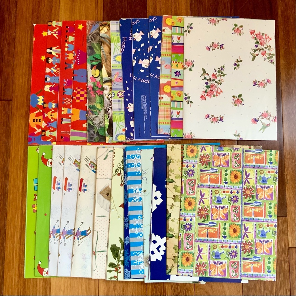 29 Sheets Christmas Birthday Wrapping Paper (30”x20”) Floral Panda Paquin Bird